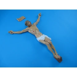 Korpus Pana Jezusa na krzyż z żywicy + napis 32 cm